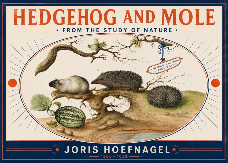 Joris Hoefnagel Hedgehog and Mole No3 - Plakát
