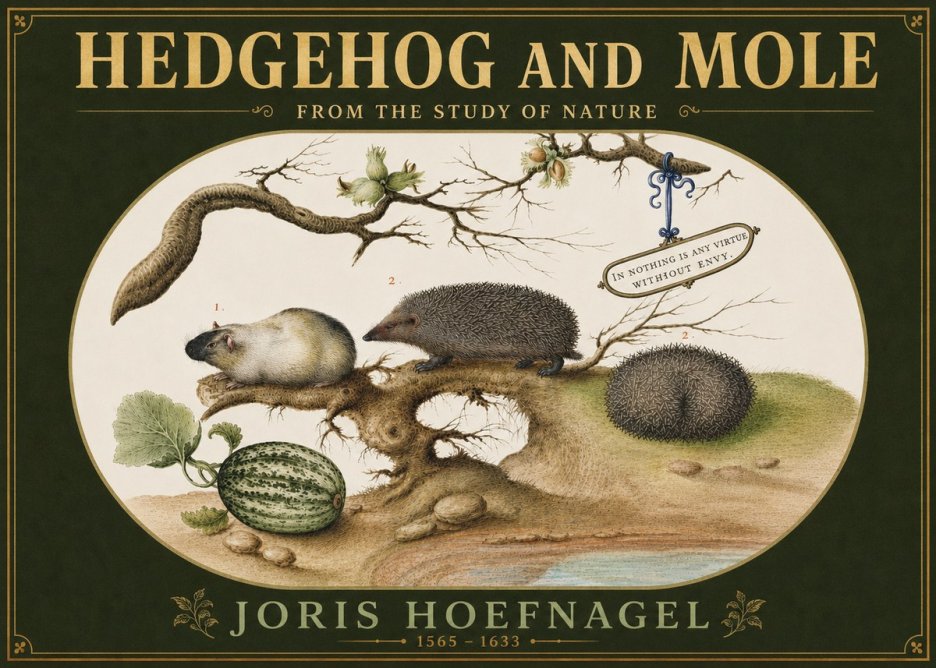 Joris Hoefnagel Hedgehog and Mole No4 - Plakát