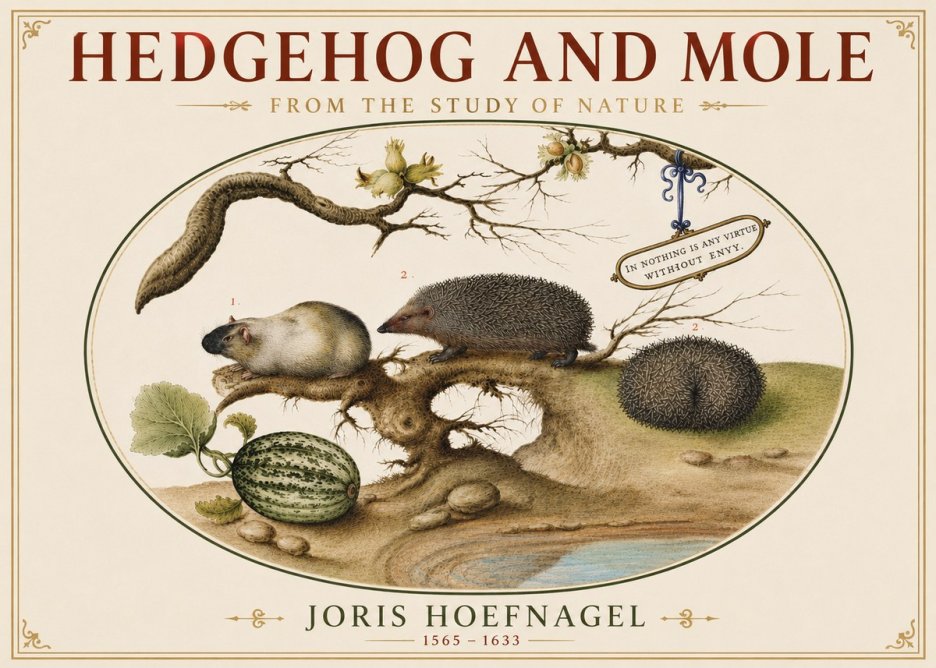 Joris Hoefnagel Hedgehog and Mole No5 - Plakát