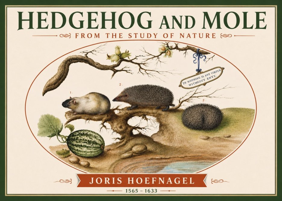 Joris Hoefnagel Hedgehog and Mole No6 - Plakát