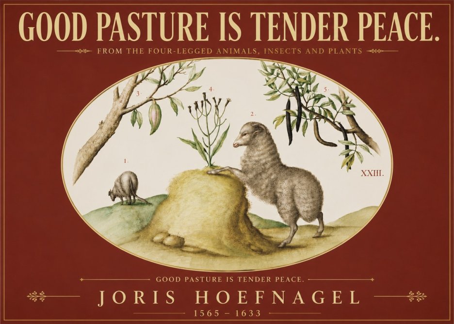 Joris Hoefnagel Good Pasture Is Tender Peace. No5 - Plakát