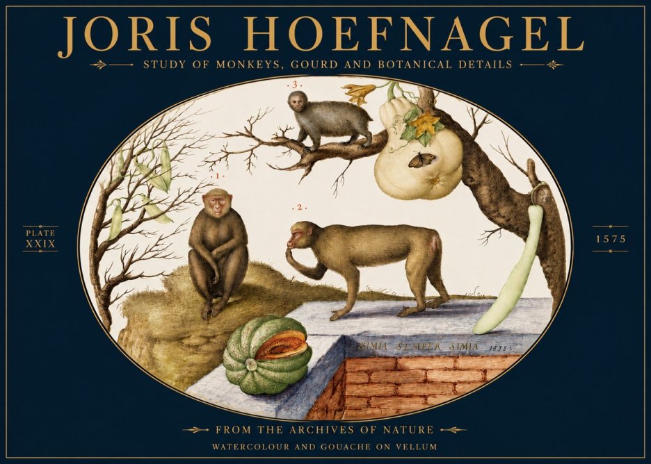 Joris Hoefnagel But Always a Monkey, Always a Monkey. Plate Xxix No5 - Plakát