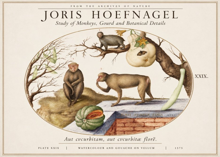 Joris Hoefnagel But Always a Monkey, Always a Monkey. Plate Xxix No6 - Plakát