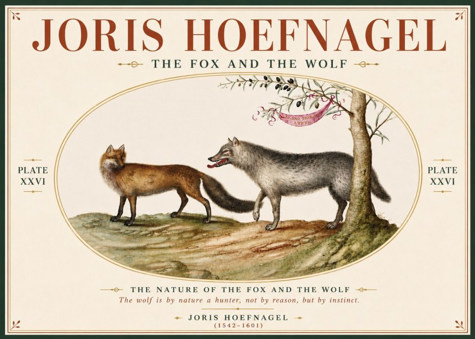 Joris Hoefnagel The Fox and the Wolf No6 - Plakát