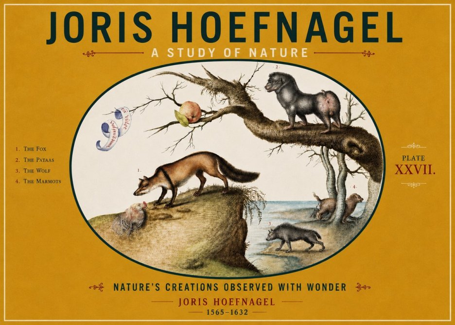 Joris Hoefnagel A Study of Nature - Plate Xxvii No4 - Plakát