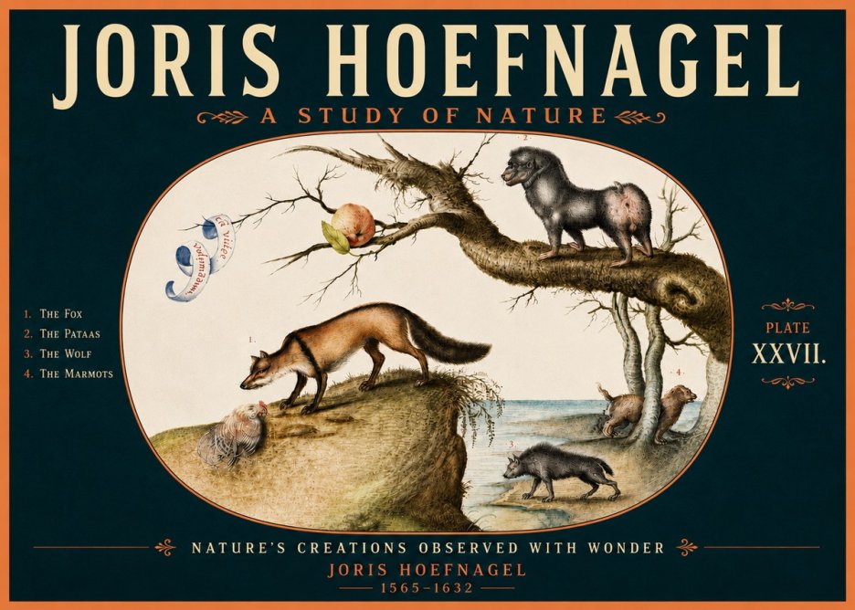 Joris Hoefnagel A Study of Nature - Plate Xxvii No5 - Plakát