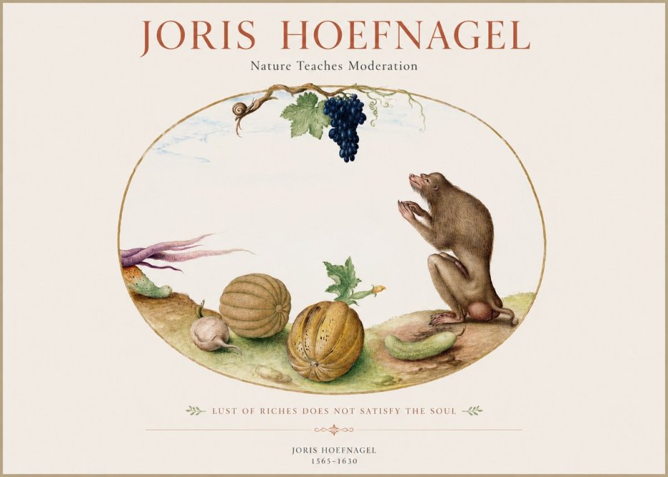 Joris Hoefnagel Nature Teaches Moderation No1 - Plakát