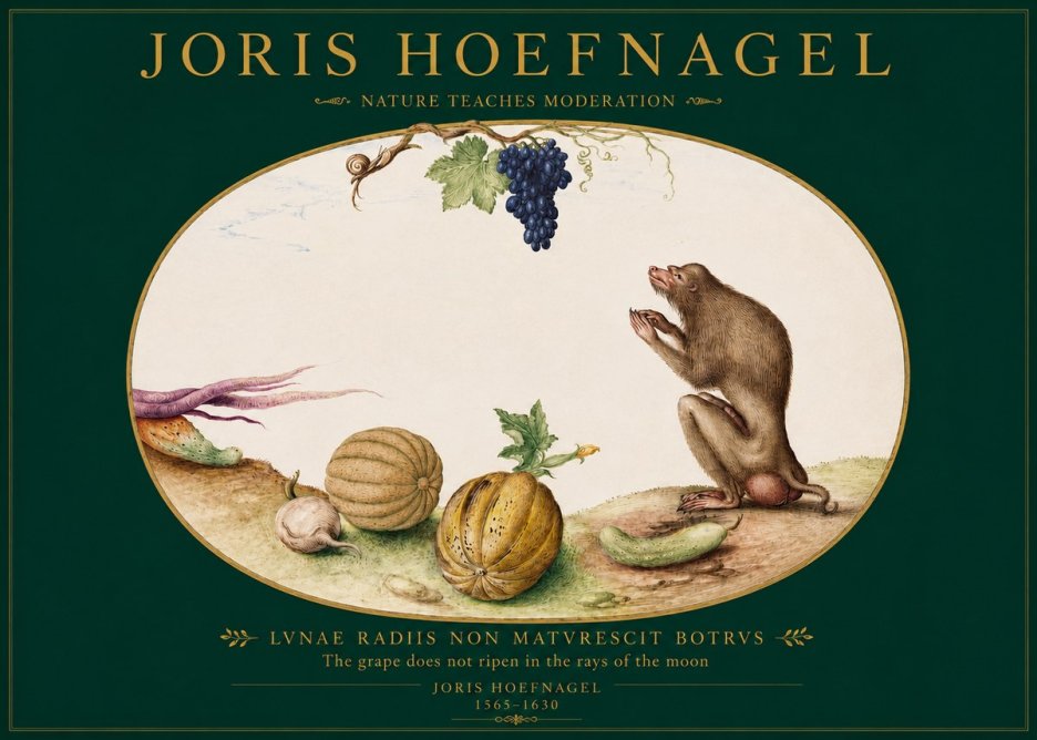 Joris Hoefnagel Nature Teaches Moderation No2 - Plakát