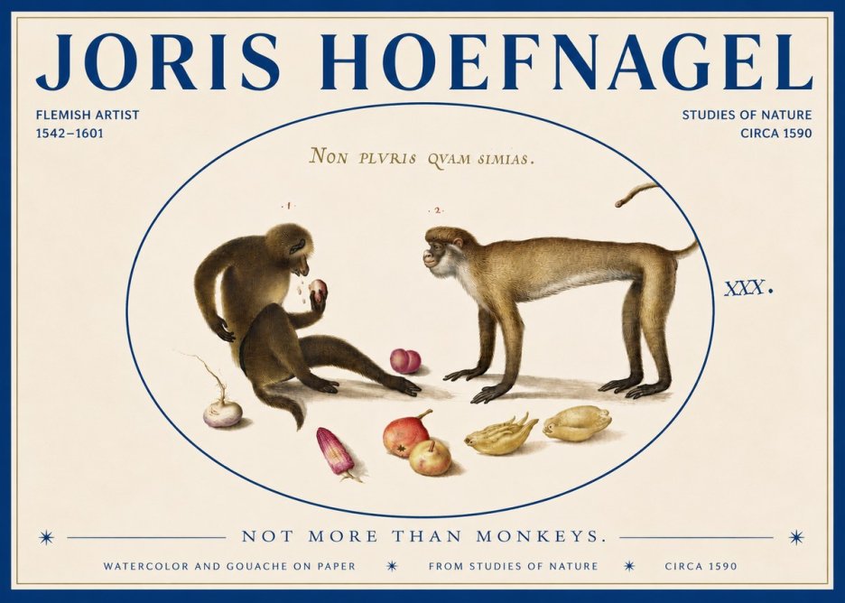 Joris Hoefnagel Not More Than Monkeys No3 - Plakát