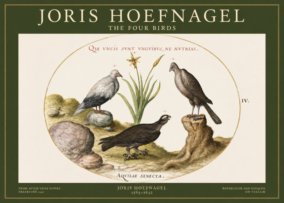 Joris Hoefnagel The Four Birds No1 - Plakát