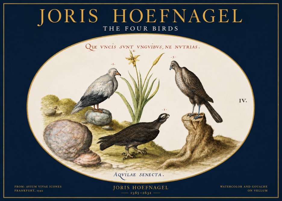 Joris Hoefnagel The Four Birds No2 - Plakát