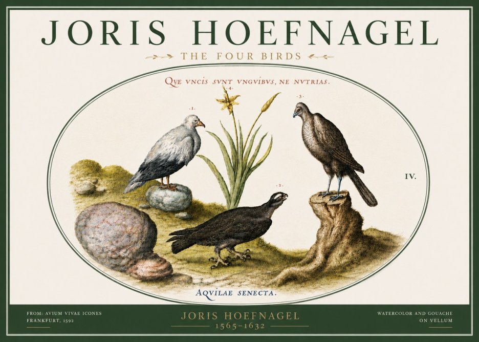 Joris Hoefnagel The Four Birds No5 - Plakát
