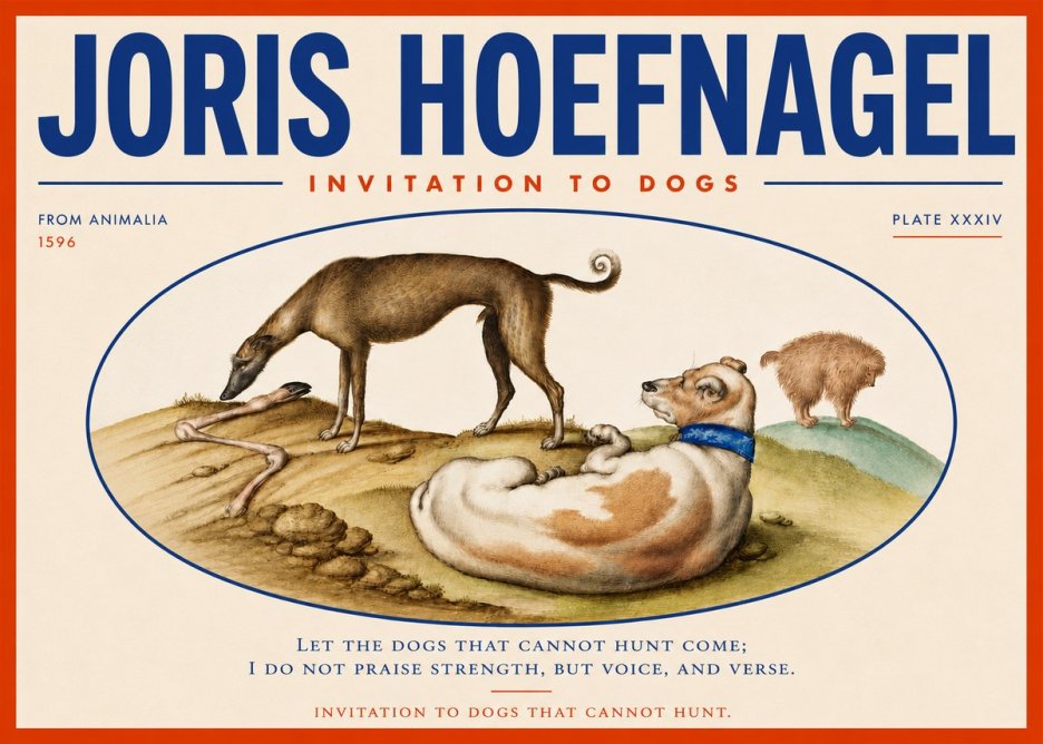 Joris Hoefnagel Invitation to Dogs No4 - Plakát