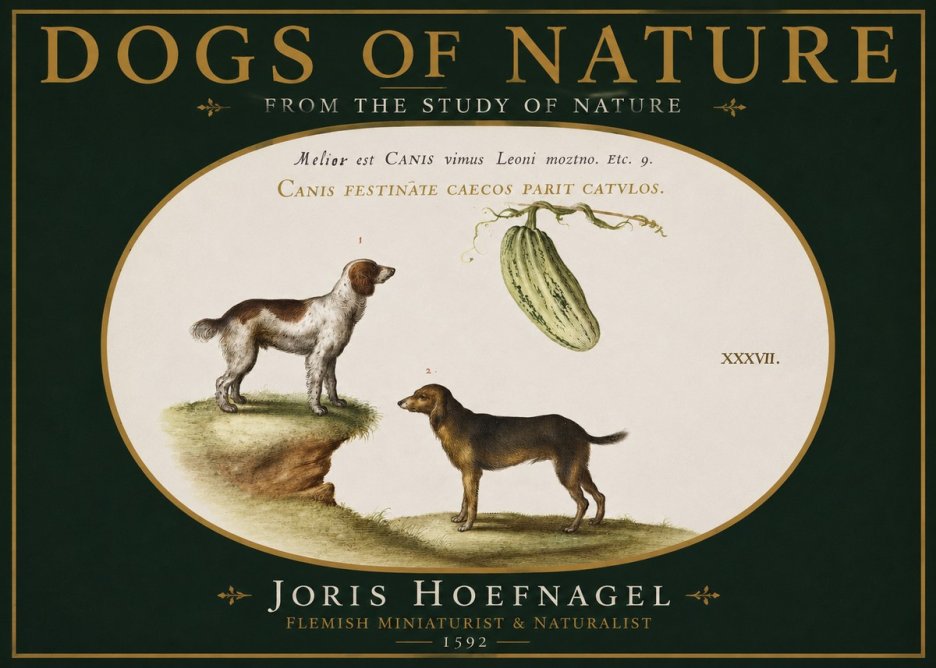 Joris Hoefnagel Canis Festinas Caecos Parit Catulos No4 - Plakát