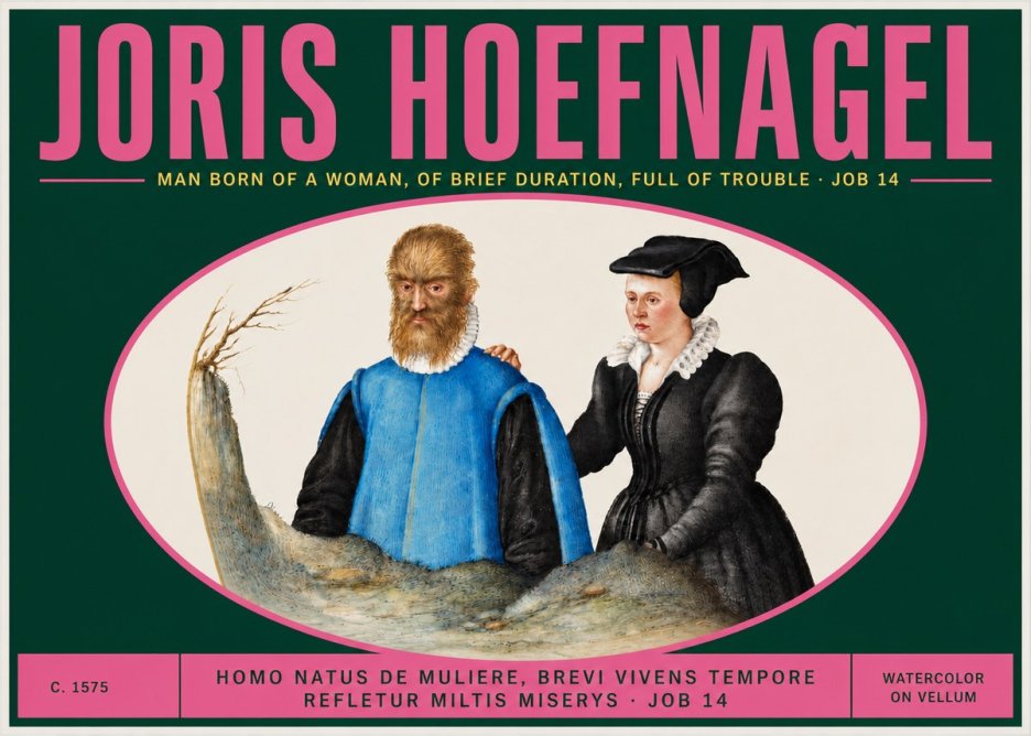 Joris Hoefnagel Homo Natus De Muliere, Brevi Vivens Tempore Refletur Miltis Miserys · Job 14 No3 - Plakát
