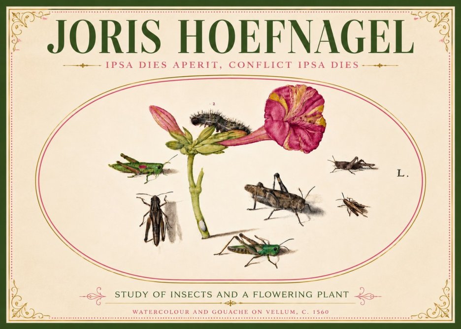 Joris Hoefnagel Study of Insects and a Flowering Plant No6 - Plakát