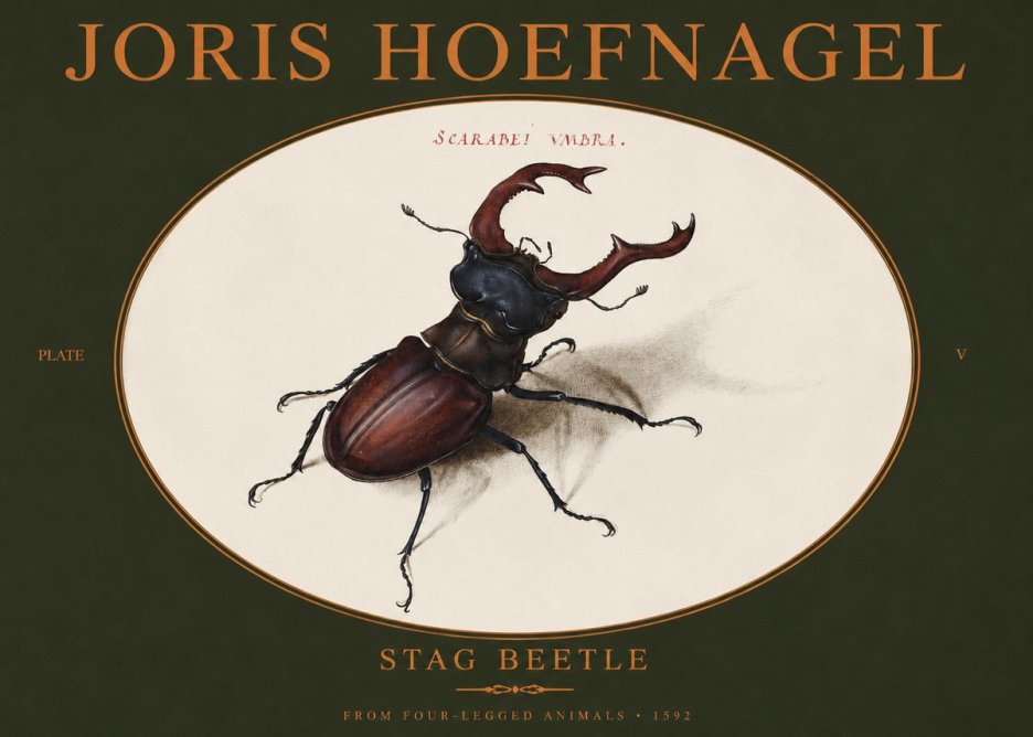 Joris Hoefnagel Stag Beetle No2 - Plakát