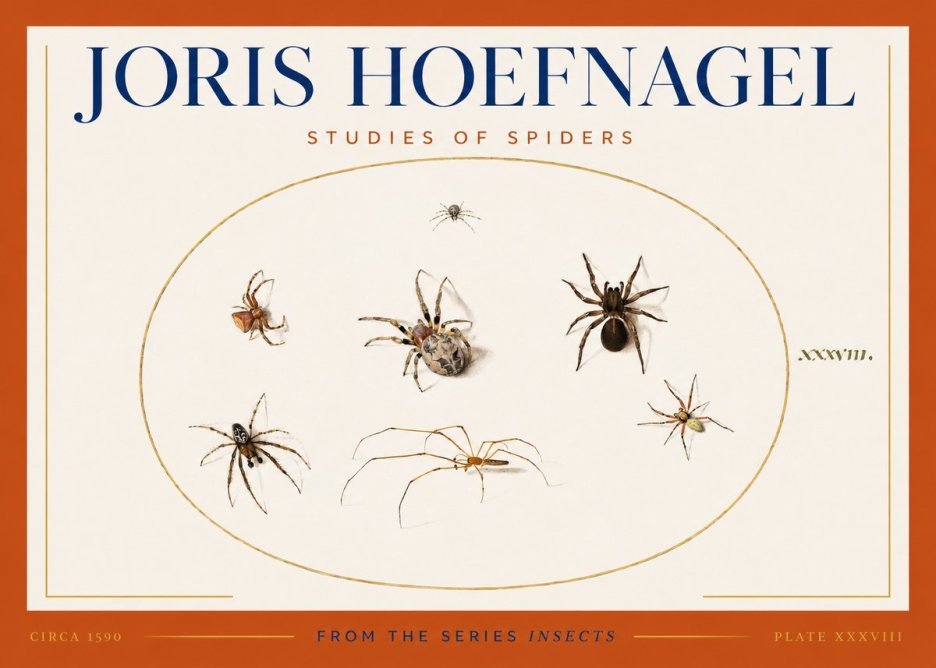 Joris Hoefnagel Studies of Spiders I No3 - Plakát