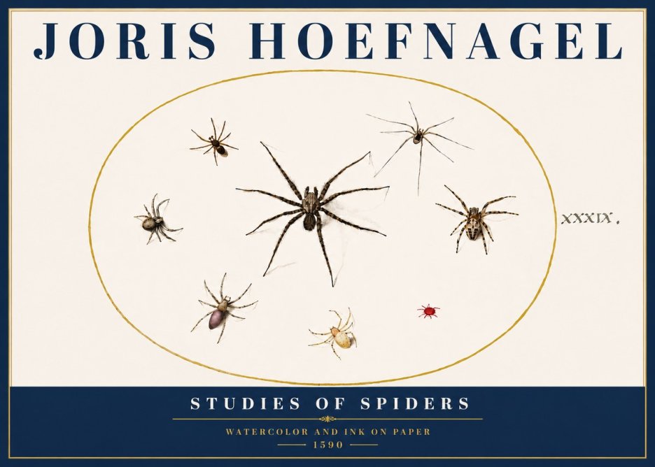 Joris Hoefnagel Studies of Spiders II No5 - Plakát