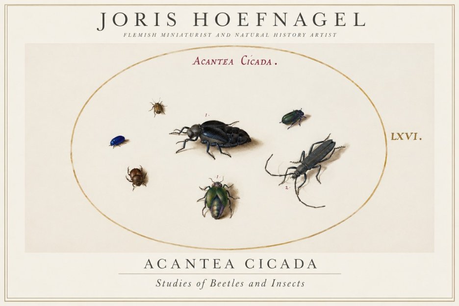 Joris Hoefnagel Acanthia Cicada No2 - Plakát