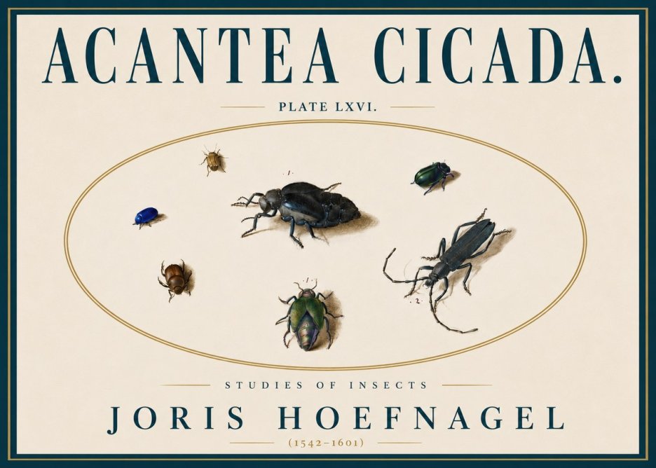 Joris Hoefnagel Acanthia Cicada No6 - Plakát