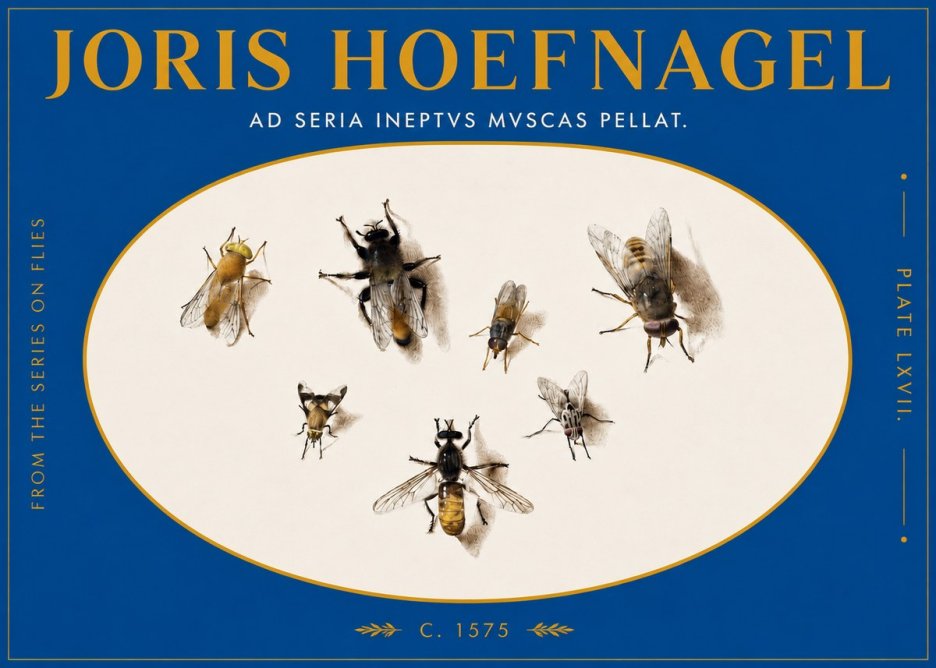Joris Hoefnagel From the Series on Flies - Plate Lxvii. No3 - Plakát