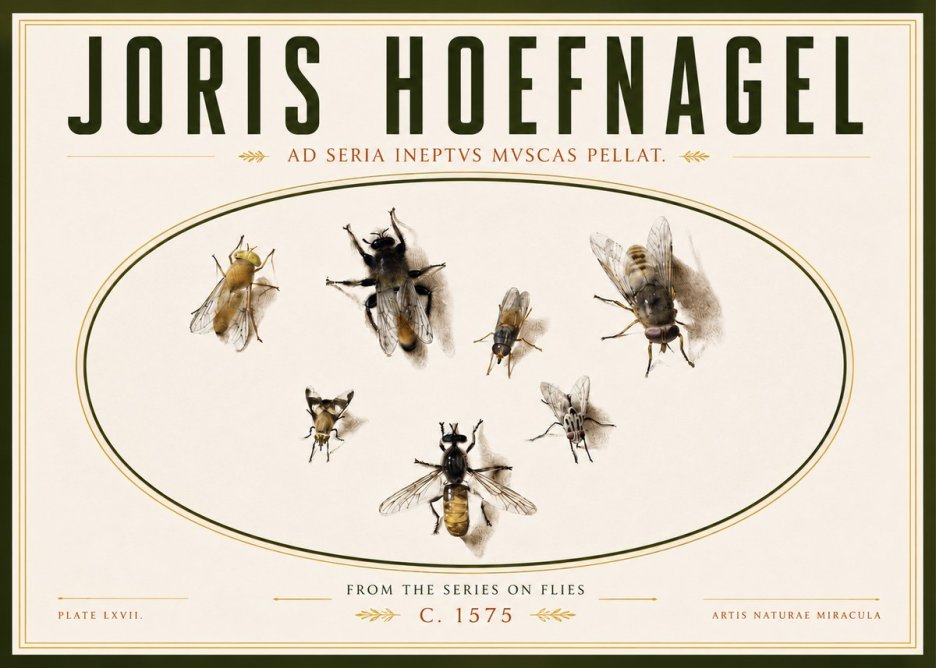 Joris Hoefnagel From the Series on Flies - Plate Lxvii. No4 - Plakát