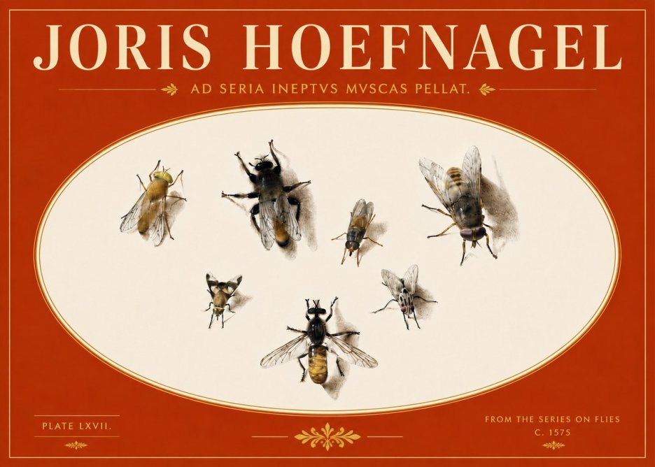Joris Hoefnagel From the Series on Flies - Plate Lxvii. No5 - Plakát