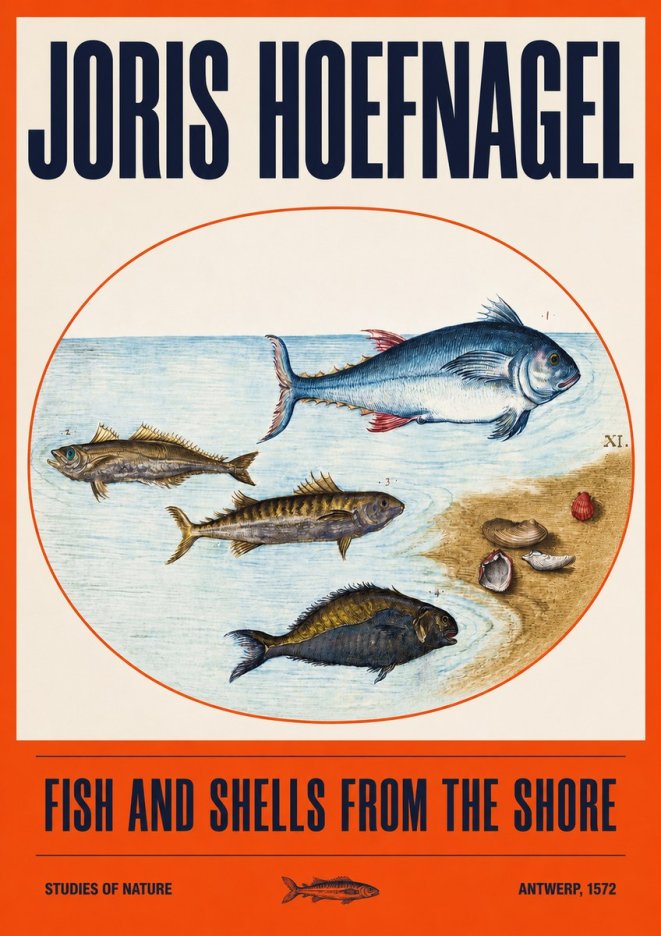 Joris Hoefnagel Fish and Shells from the Shore No2 - Plakát