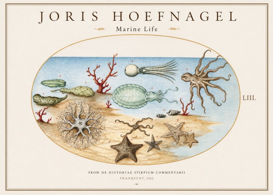 Joris Hoefnagel Marine Life No1 - Plakát