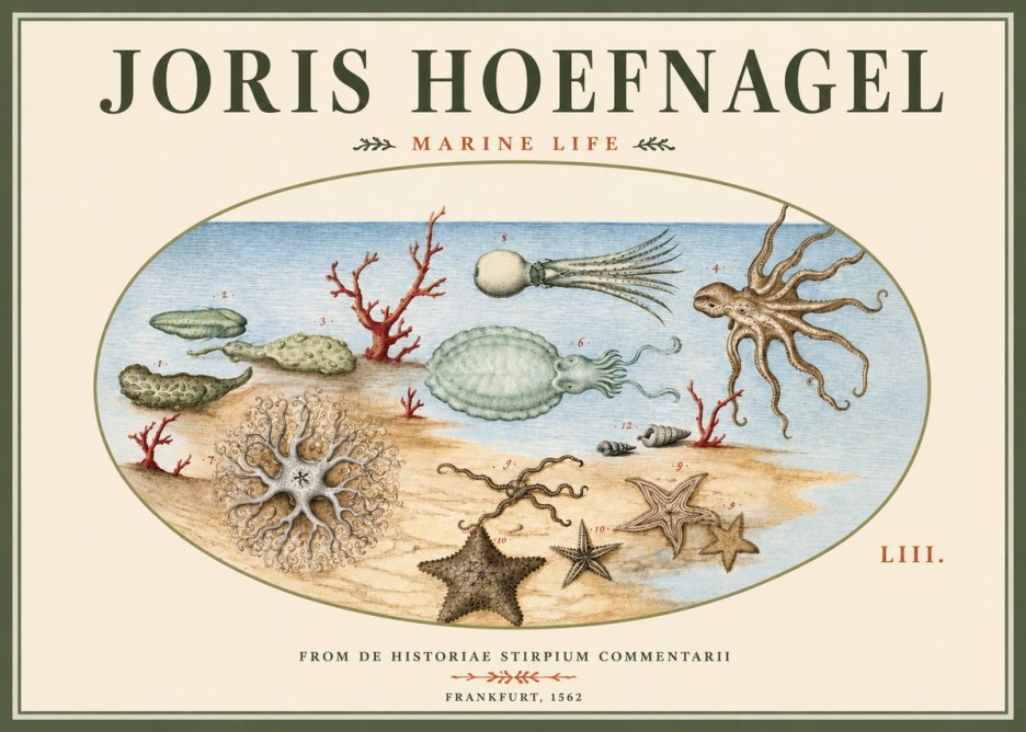 Joris Hoefnagel Marine Life No3 - Plakát