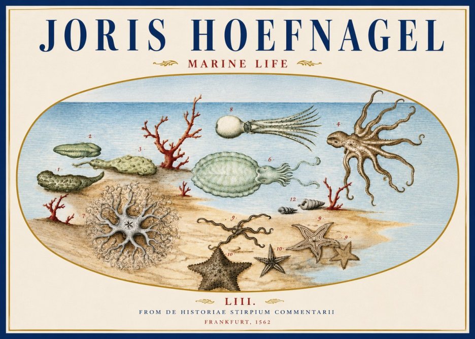 Joris Hoefnagel Marine Life No4 - Plakát