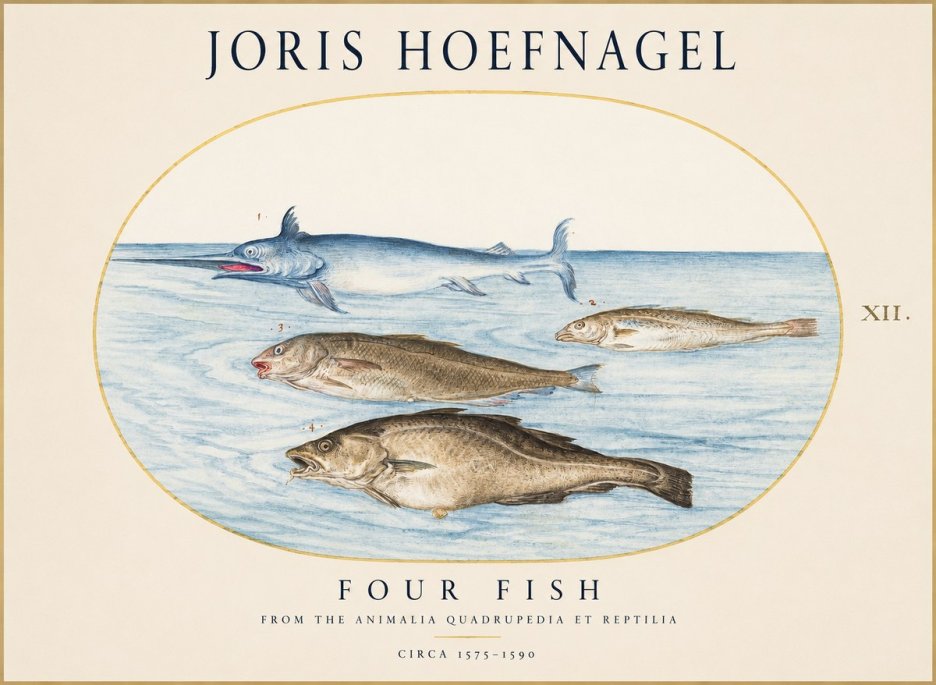 Joris Hoefnagel Four Fish No1 - Plakát