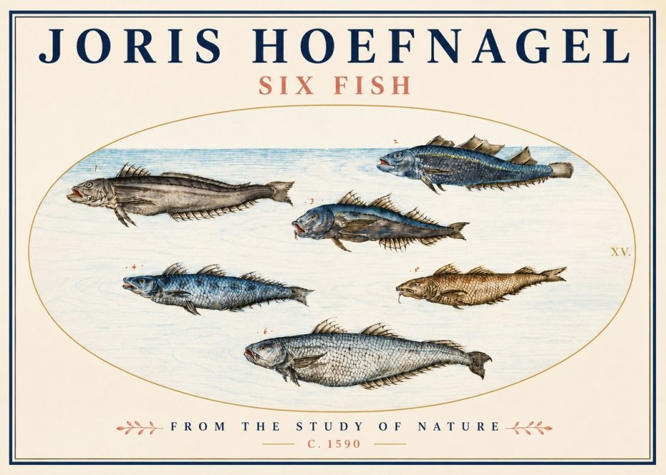 Joris Hoefnagel Six Fish No3 - Plakát