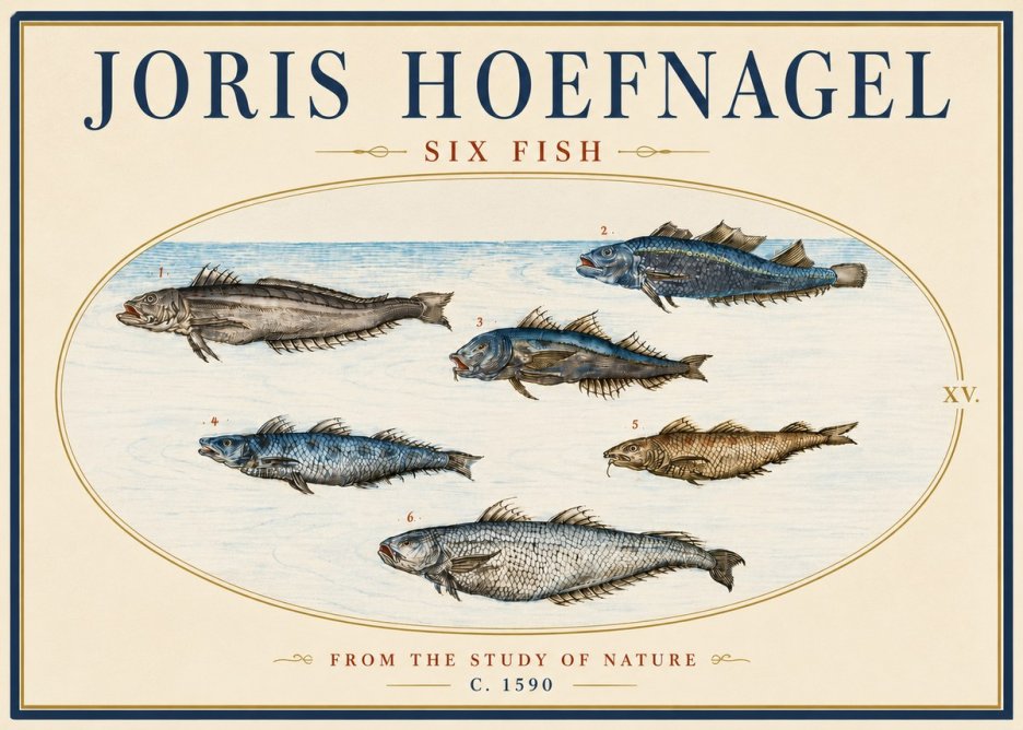 Joris Hoefnagel Six Fish No6 - Plakát