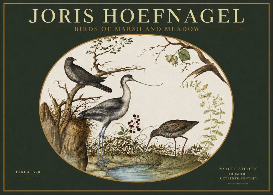 Joris Hoefnagel Birds of Marsh and Meadow No2 - Plakát
