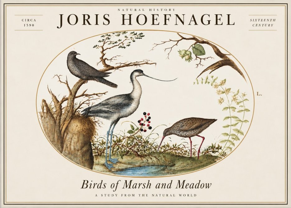 Joris Hoefnagel Birds of Marsh and Meadow No5 - Plakát