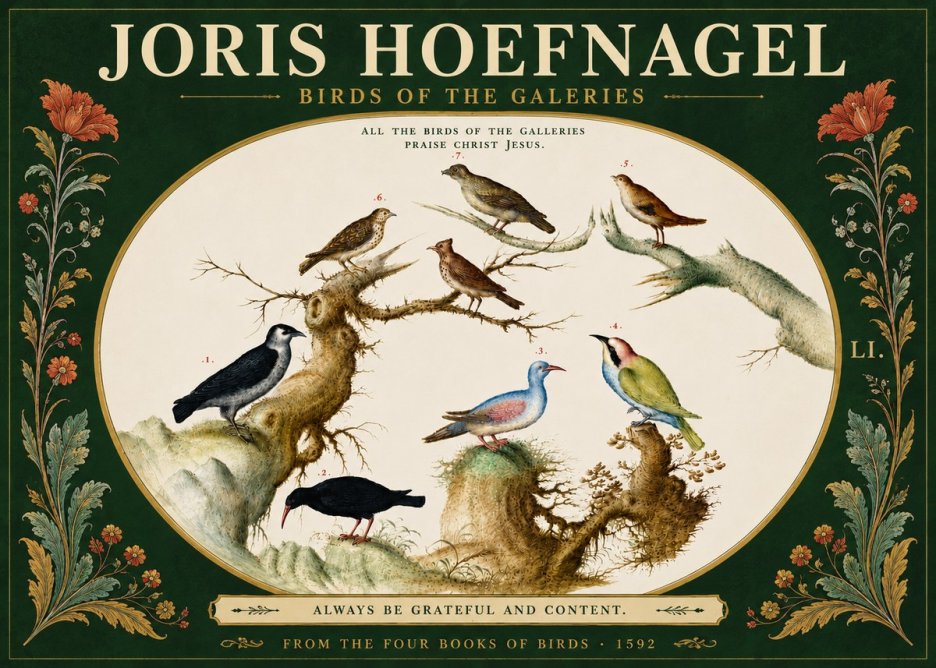 Joris Hoefnagel Birds of the Galeries No6 - Plakát