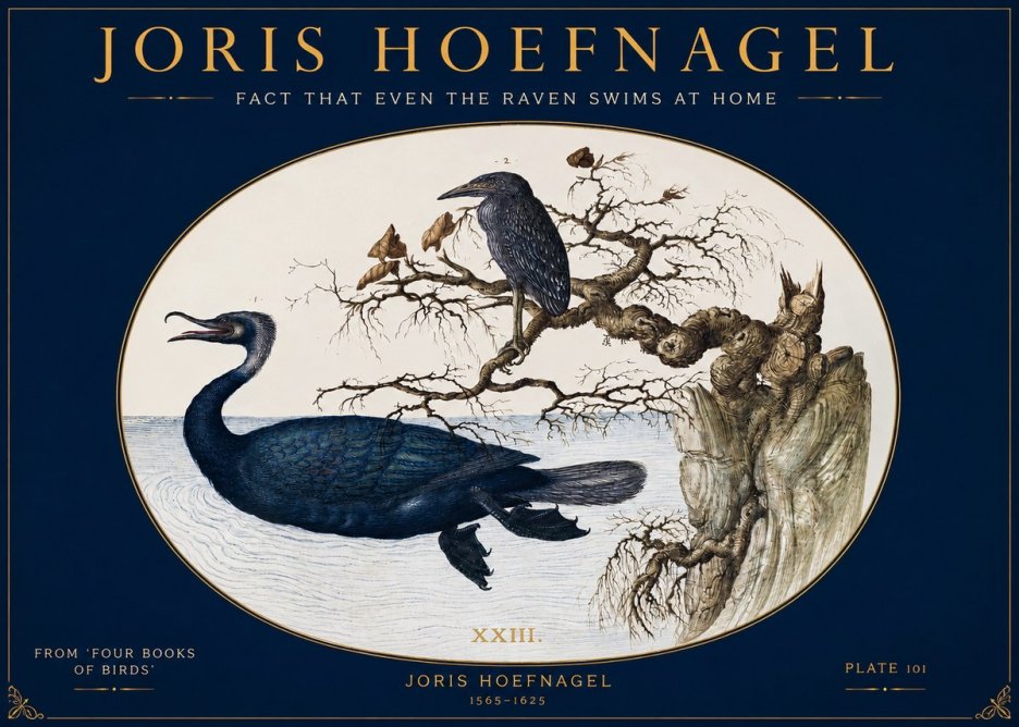 Joris Hoefnagel Fact That Even the Raven Swims at Home No2 - Plakát