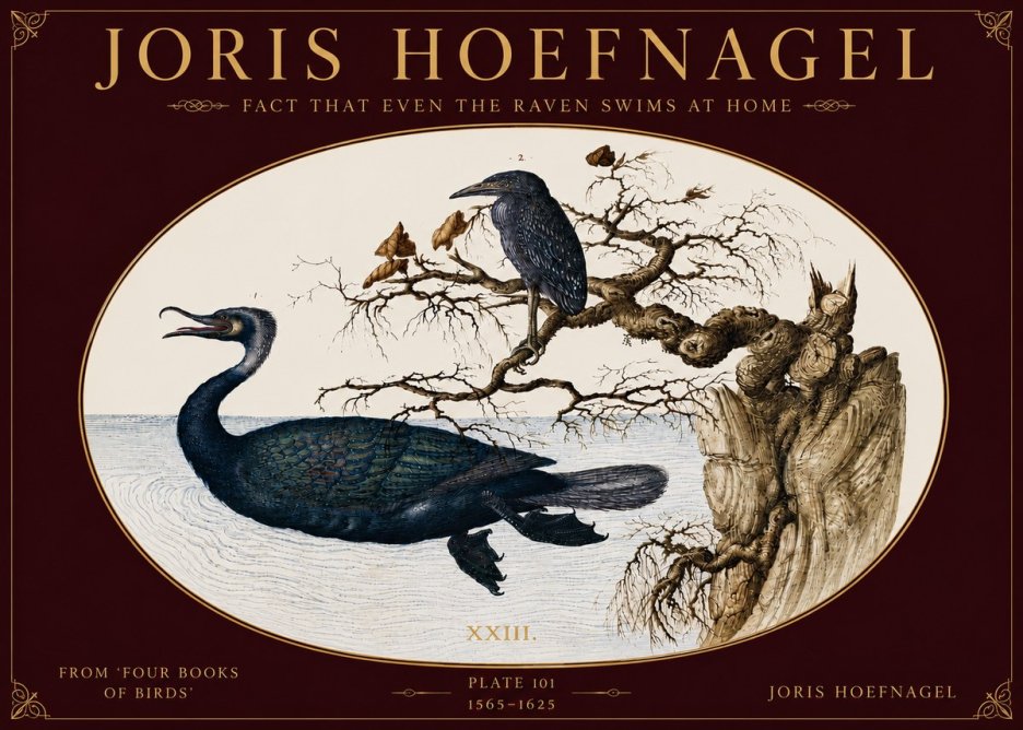 Joris Hoefnagel Fact That Even the Raven Swims at Home No5 - Plakát