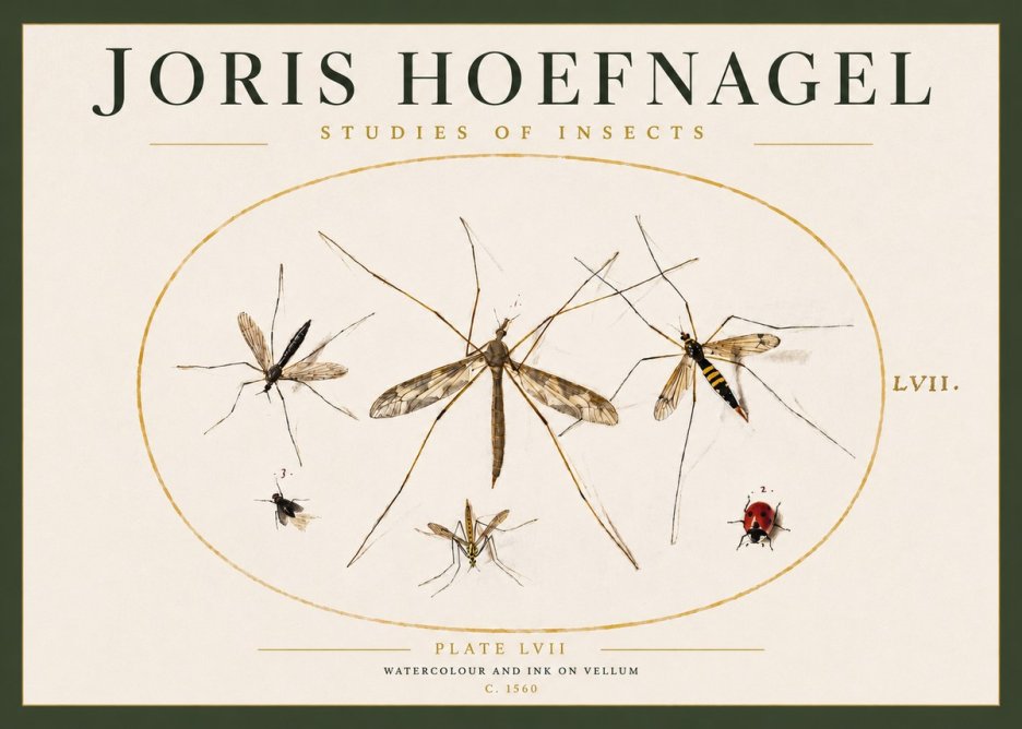 Joris Hoefnagel Studies of Insects II No3 - Plakát