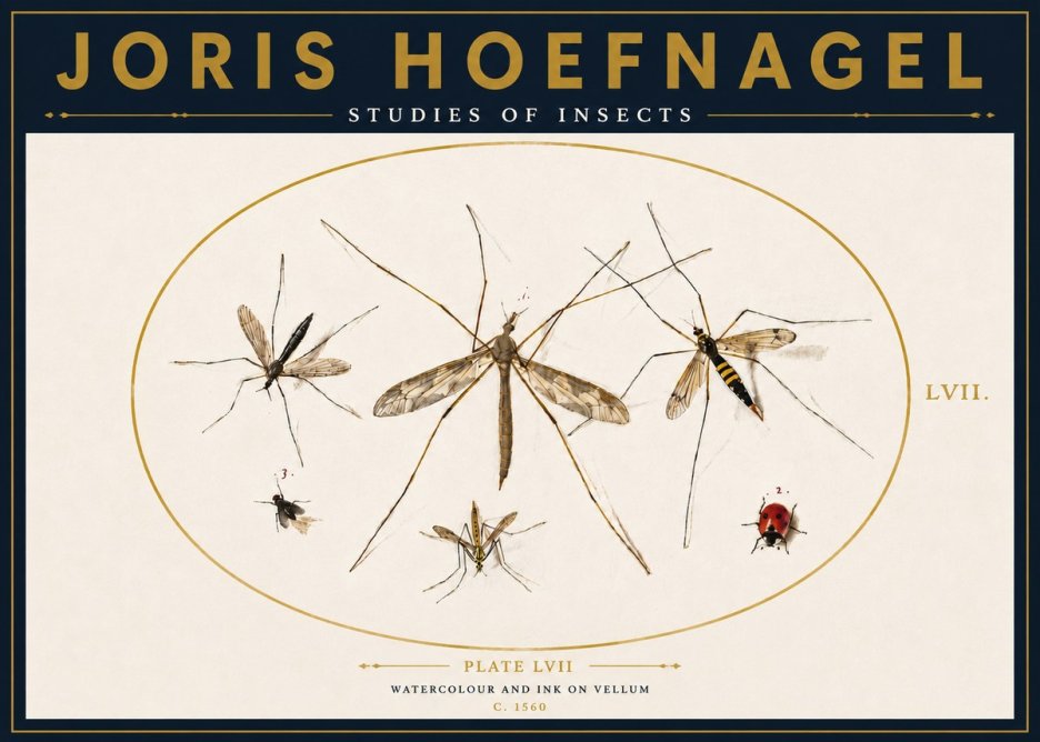 Joris Hoefnagel Studies of Insects II No4 - Plakát