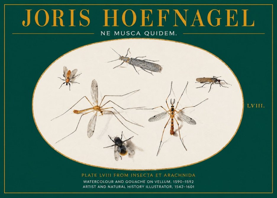 Joris Hoefnagel Plate Lviii from Insecta Et Arachnida No2 - Plakát