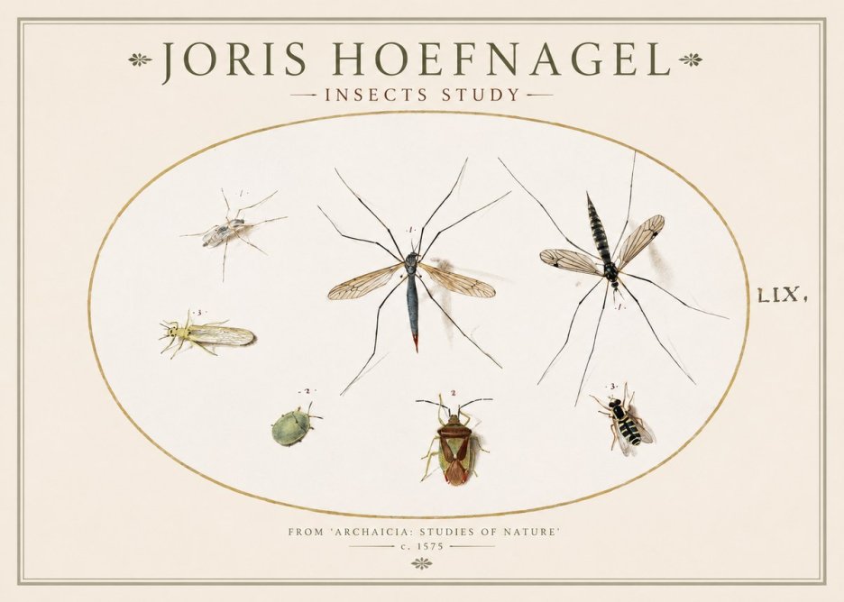 Joris Hoefnagel Insects Study I No1 - Plakát