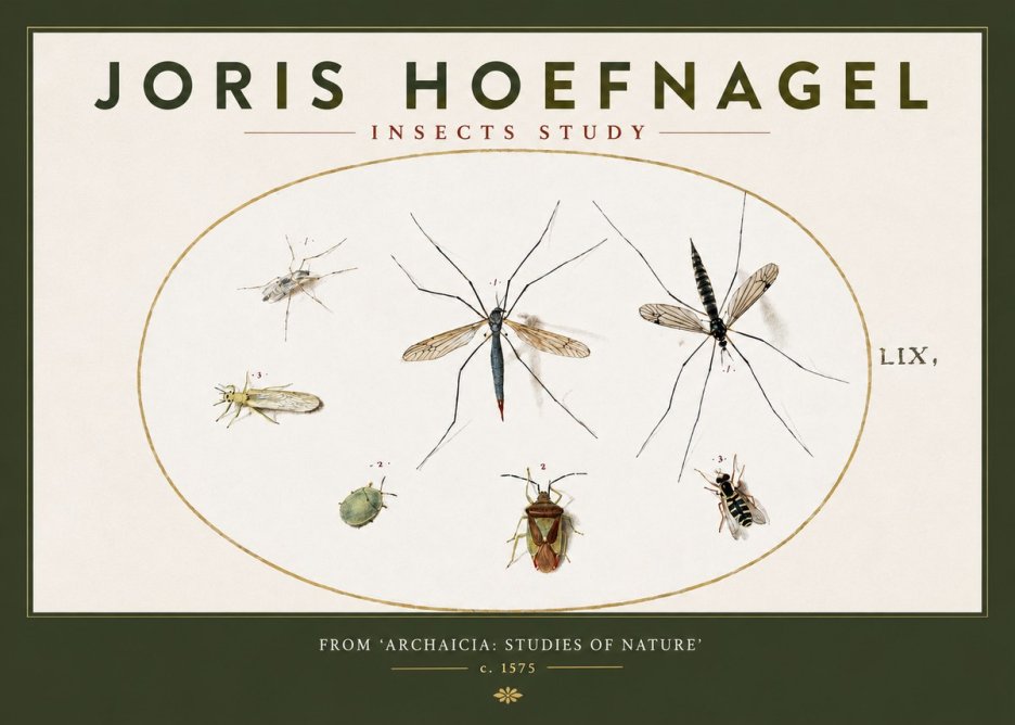 Joris Hoefnagel Insects Study I No3 - Plakát