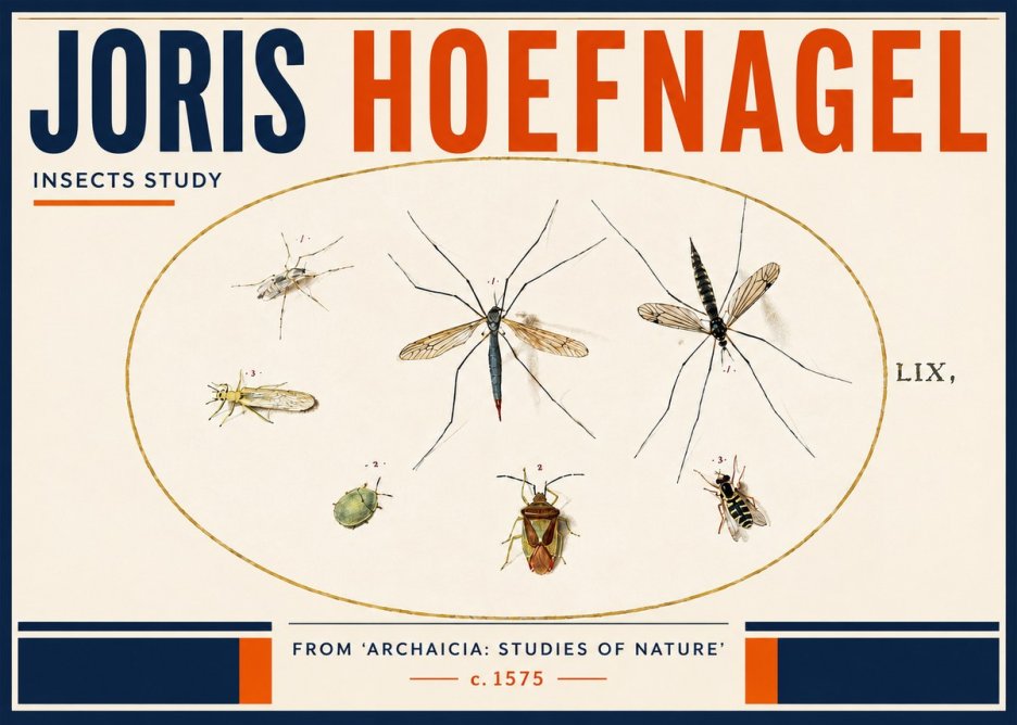 Joris Hoefnagel Insects Study I No4 - Plakát