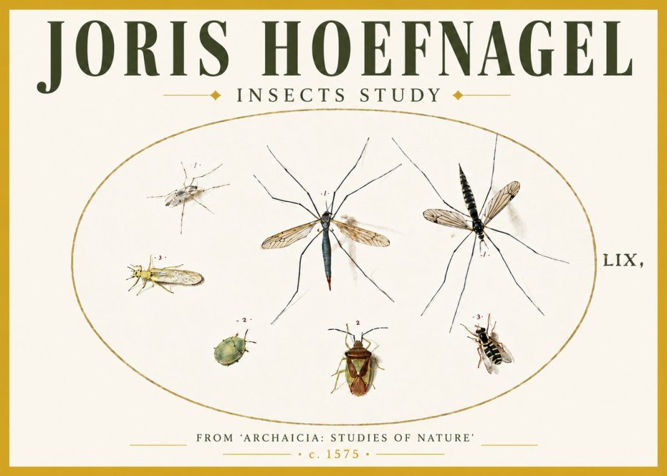 Joris Hoefnagel Insects Study I No5 - Plakát