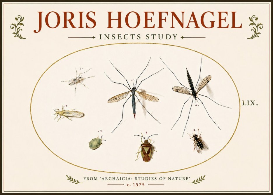 Joris Hoefnagel Insects Study I No6 - Plakát