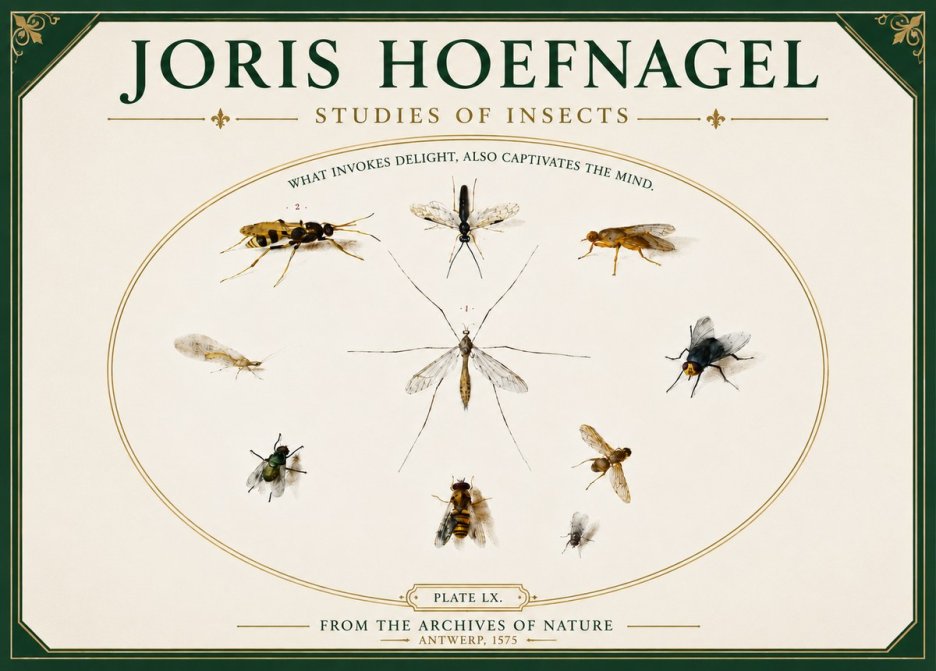 Joris Hoefnagel Studies of Insects III No5 - Plakát