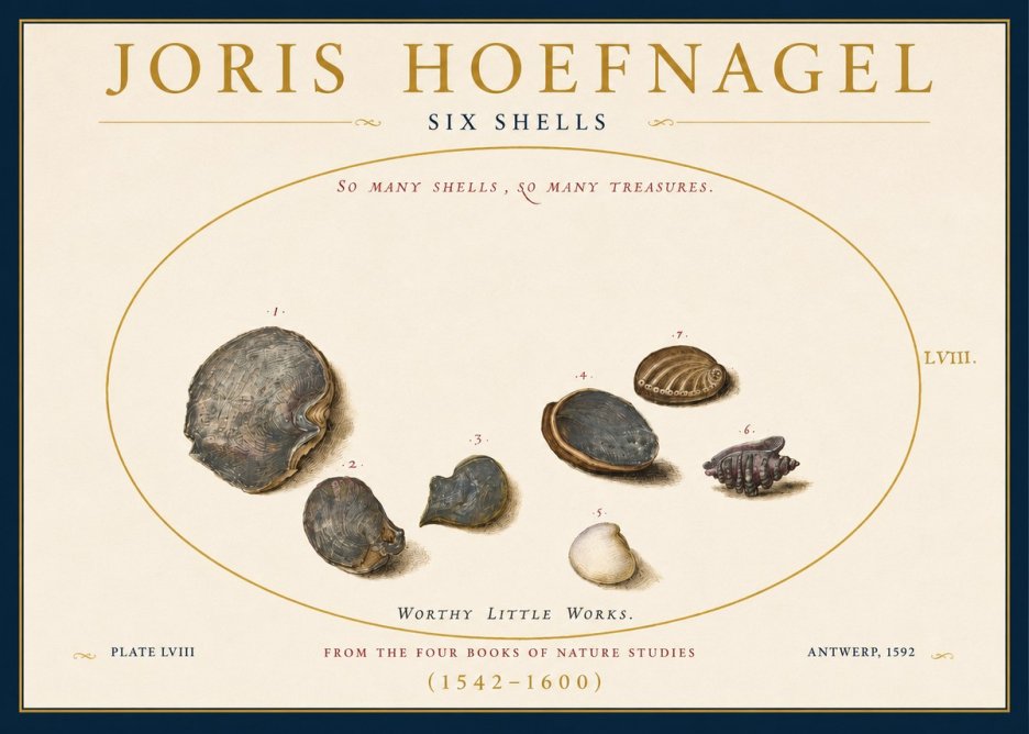 Joris Hoefnagel Six Shells No3 - Plakát